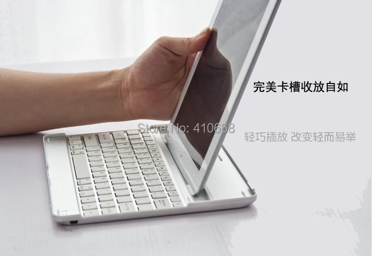 Новая модная Ультра тонкая алюминиевая беспроводная клавиатура Metel Bluetooth для iPad 2