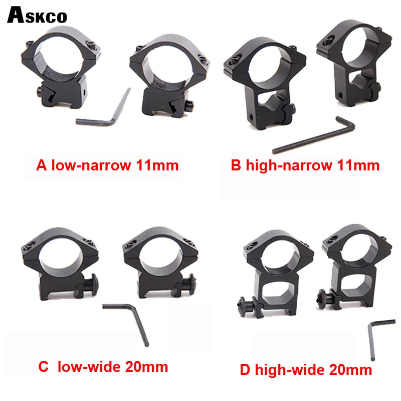 11 мм/20 мм металлическая направляющая для охотничьего прицела, крепление для прицела, аксессуары, кронштейн для прицела ласточкин хвост, крепежные кольца с диаметром 25,4 мм