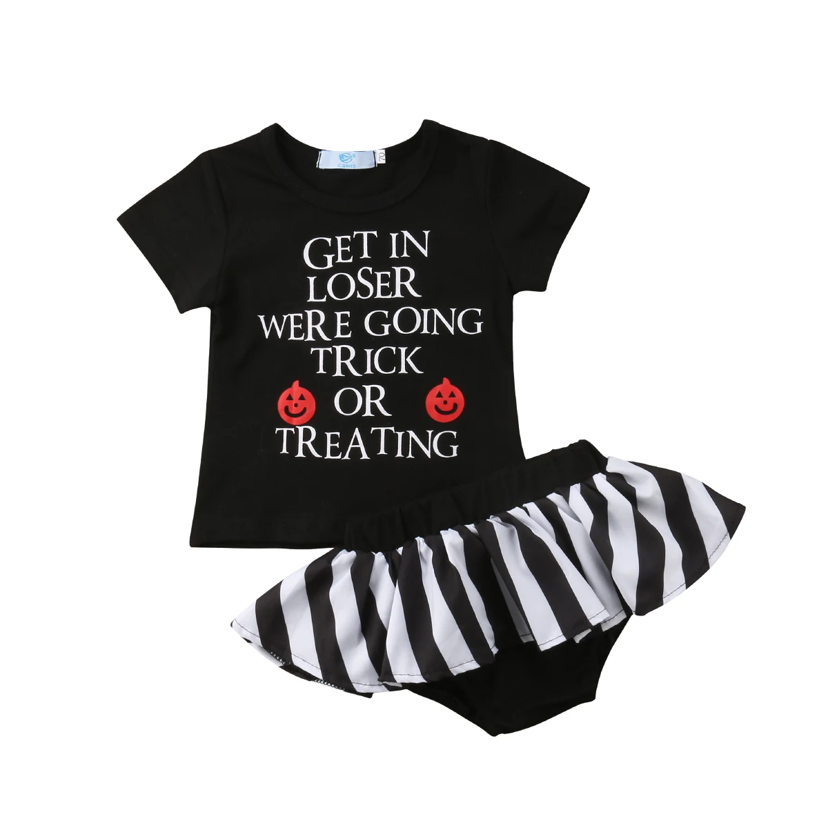 

Newborn Baby Girl Halloween Tops T-shirt Stripe Tutu Shorts Dress Outfits Clothes