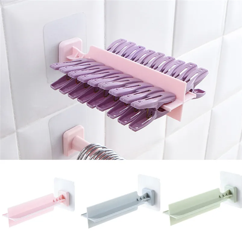 Punch-Free Plastic Paste Hanger Holder Wall Mount Hook Storage Rack Hooks Home Storage Organization 40FY2710
