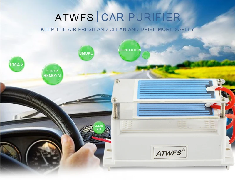 ATWFS высокое качество Озон Генератор Керамика пластина DC12v 7g машинный воздушный Портативный генератор озона для воздушный стерилизатор