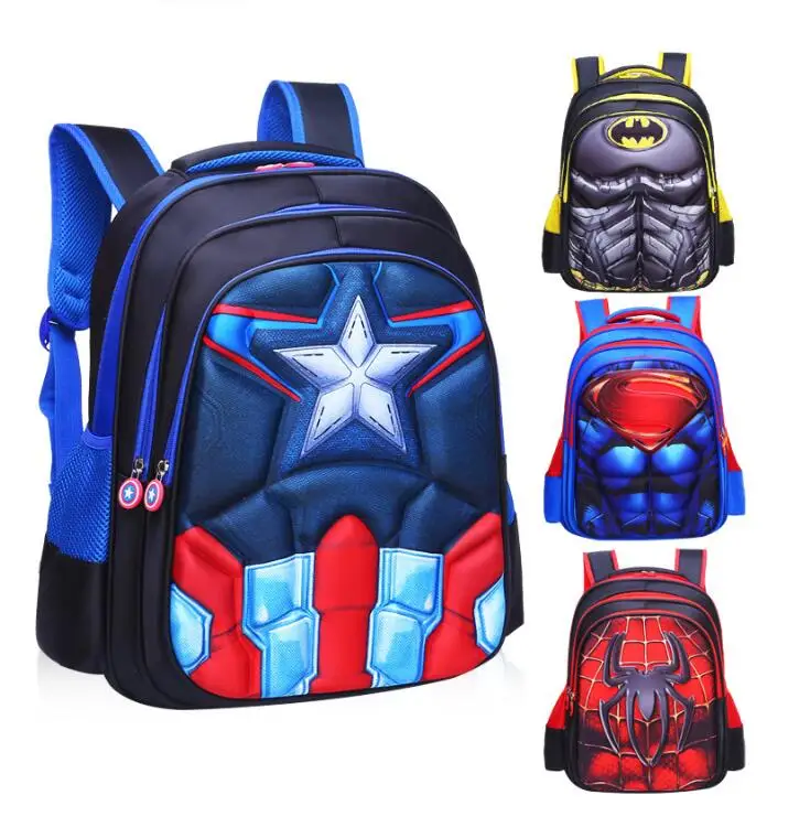 

Superman Batman Spiderman Captain America Boy Girl Children Kindergarten School bag Teenager Schoolbags Kids Student Backpacks