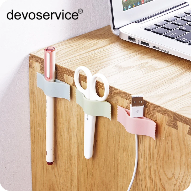 Clips 12PCS Cute Strong Stick Cable Plug Housing Hanger Hooks Creative