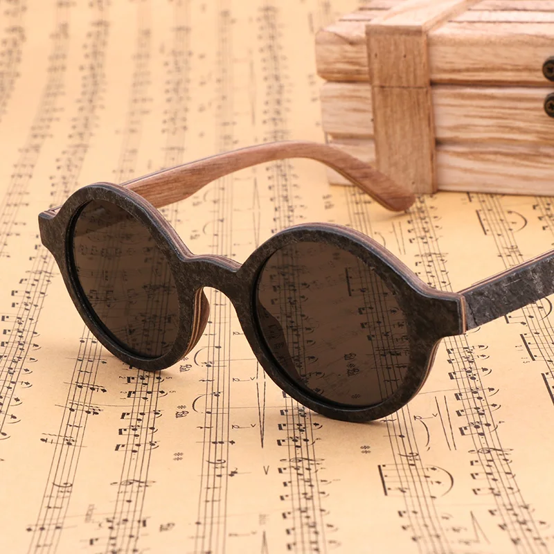 Новинка, мужские поляризованные солнцезащитные очки в стиле ретро, мужские солнцезащитные очки для путешествий, пляжные солнцезащитные очки с деревянной бамбуковой коробкой, подошва occhiali da