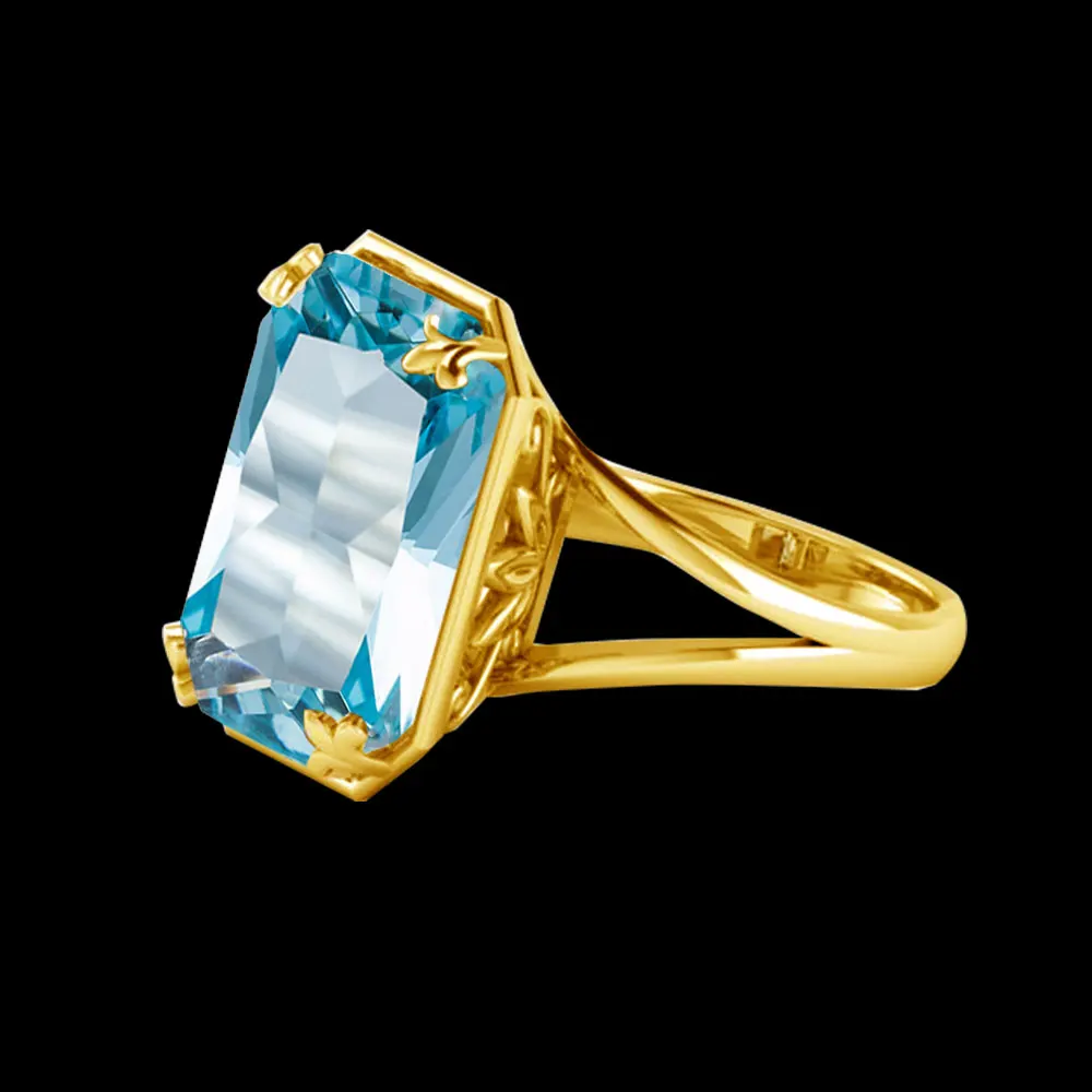 Szjinao продукт 925 Серебряное, Золотое кольцо для женщин квадратный синий большой Аквамарин оптом серебро 925 ювелирные изделия