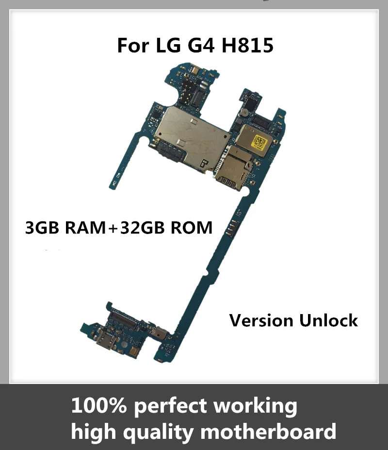

New Arrival Motherboard For LG G4 H815 32GB Unlocked Mainboard With Full Chips Original Android OS System Logic Board
