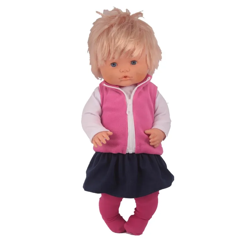 Одежда для кукол 41 см Nenuco Doll y su Hermanita 4 в 1 розовый жилет белое платье с длинными
