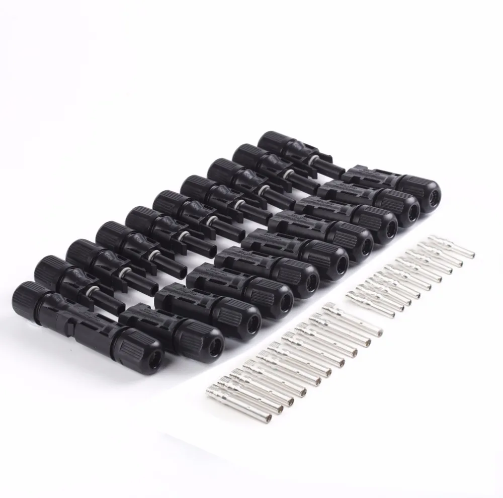 

10Paris x 30amps max MC4 Connectors male and female, MC4 Solar Panel Plug 30A 1000V for PV cable 2.5/4/6mm solar panel connect