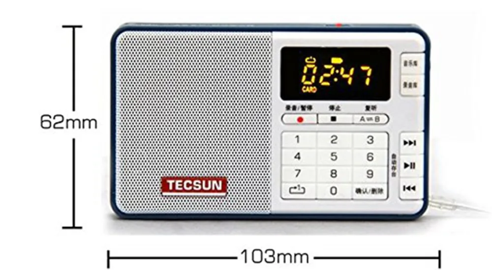 TECSUN Q3 FM стерео Карманный Размеры Регистраторы MP3 плеер радио FM 76-108