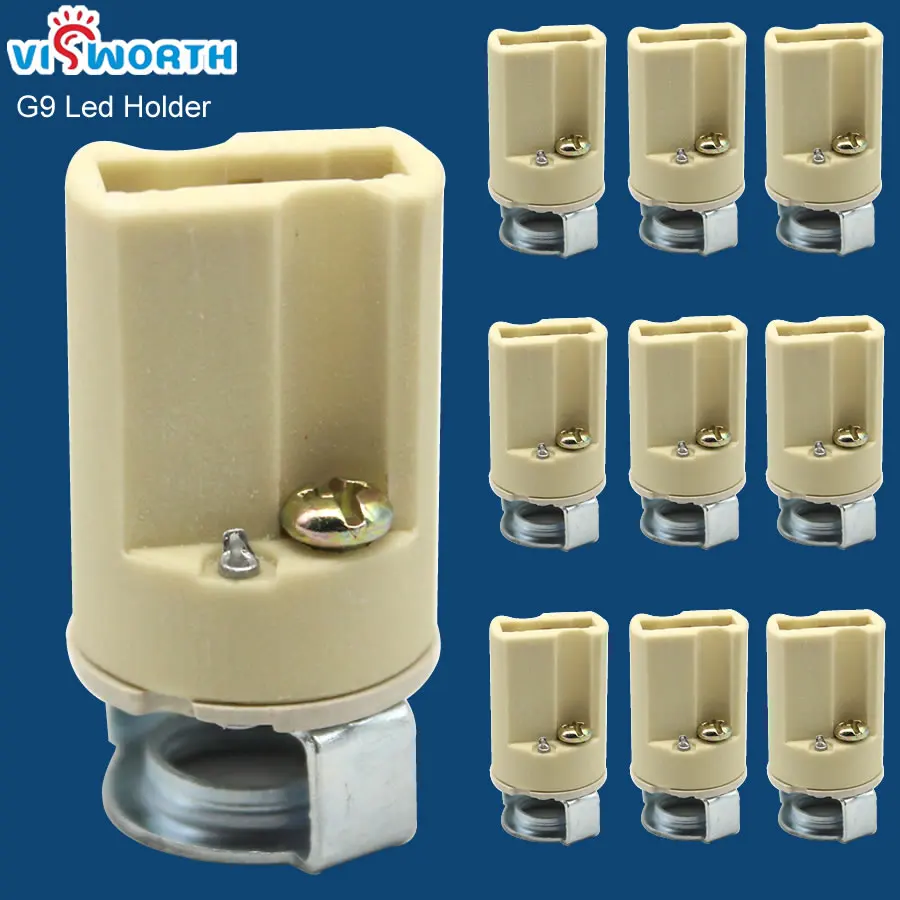 

[VisWorth](10pcs/lot)High Quality G9 Lamp Base 250V 2A Creamic Boby Halogen Lamp Holder For G9 Led Light