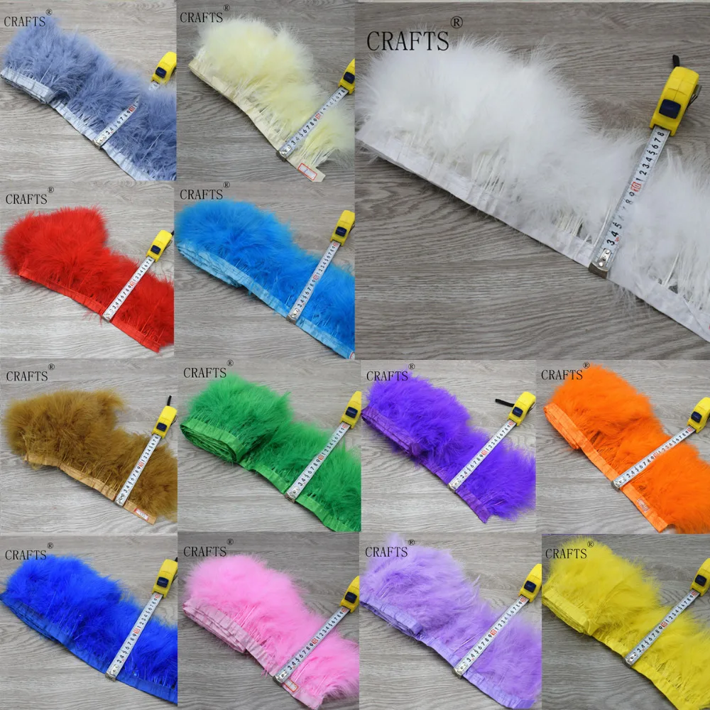 

10m high quality turkey feather trim ribbon DIY festive clothing/decoration ornament 16 color