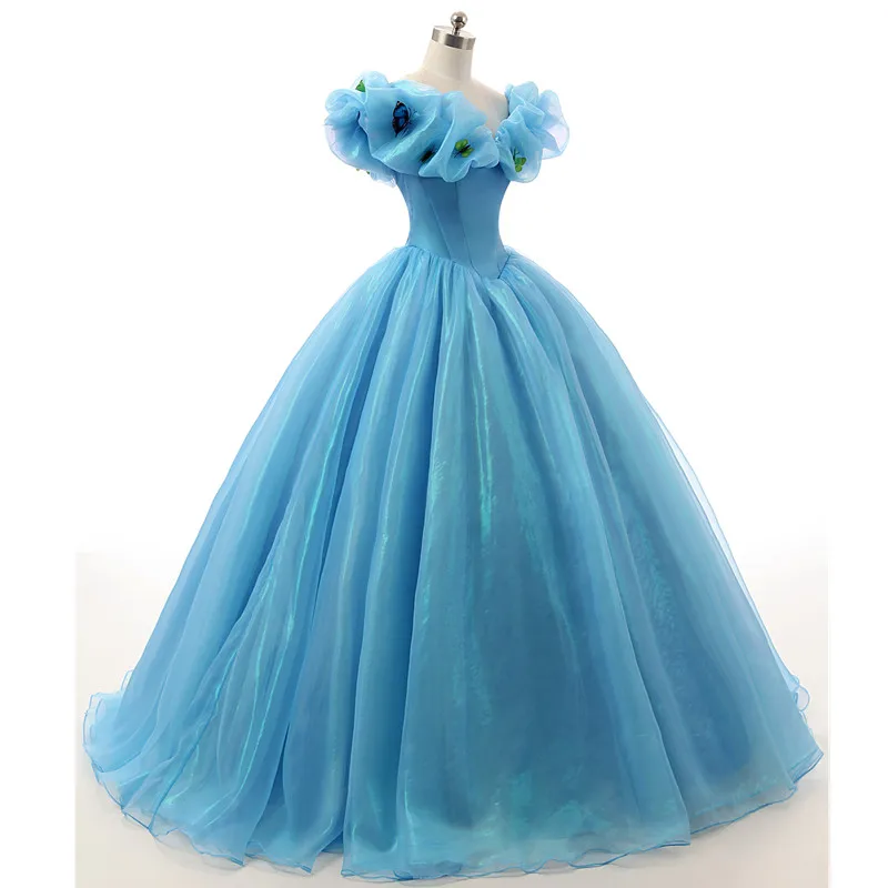 Синие Бальные платья бальное платье выпускное платье с открытыми плечами Vestidos De 15 Anos сладкий 16 платье Дебютант платья
