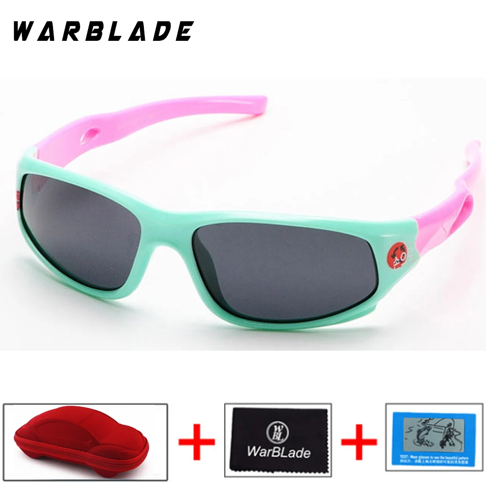 Детские поляризованные солнцезащитные очки, детские очки UV400, защитные очки TR90, оправа, брендовые солнцезащитные очки для детей, Gafas De Sol - Цвет линз: green pink