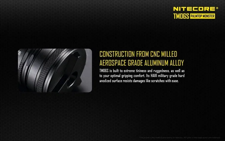 NITECORE TM06S Searchlight Flashlight 4* CREE XM-L2 U3 LEDs max 4000 lumen beam distance 359 meter handheld torch rescue light