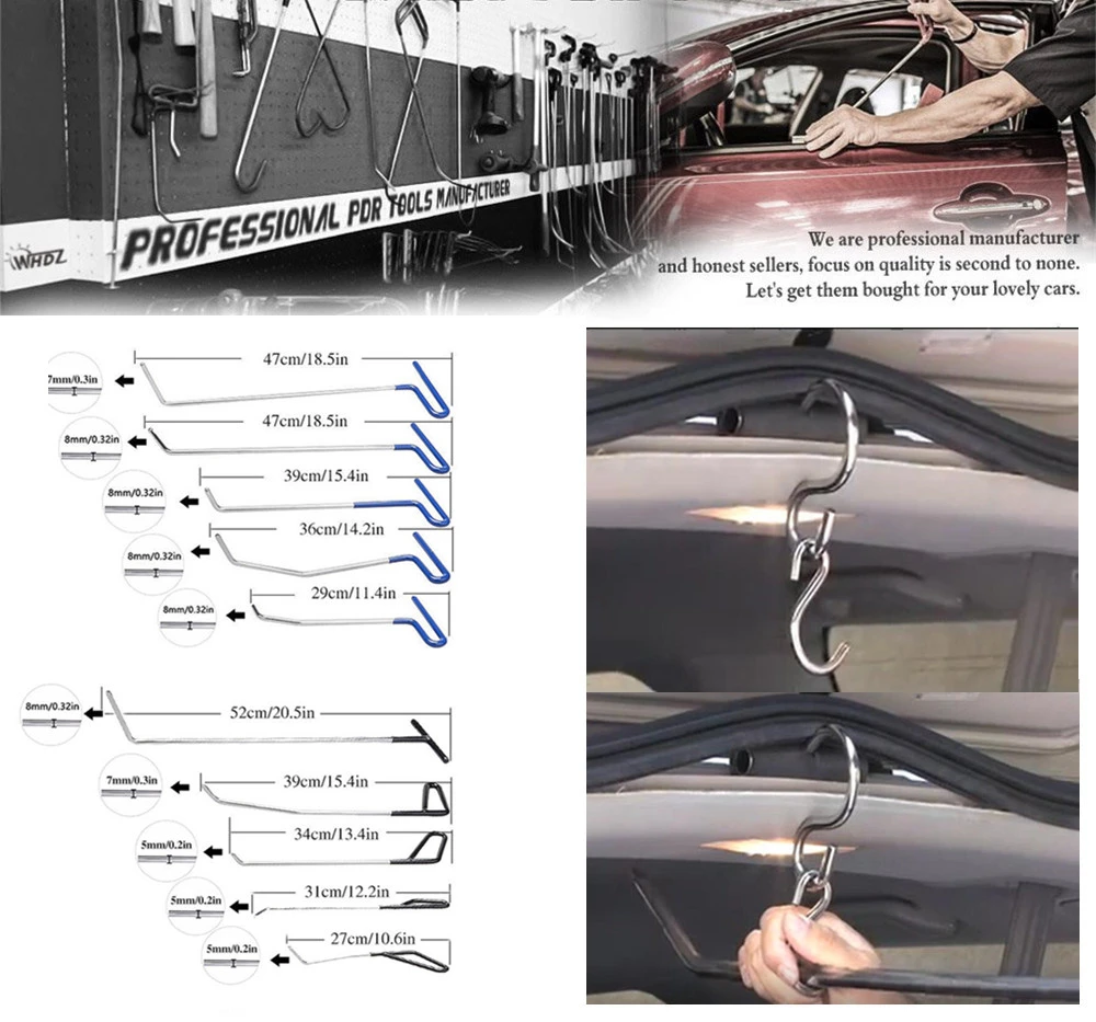 WEYHAA PDR инструменты PDR стержневые крючки для ремонта автомобиля вмятин набор инструментов ручной набор инструментов для автомобиля вмятин безболезненный набор инструментов для удаления вмятин PDR