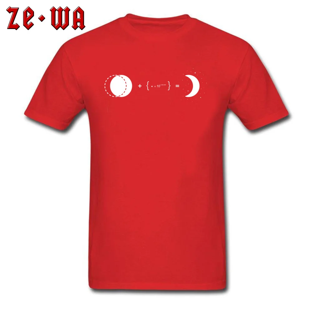 Crescent Moon All Cotton Tops Tees for Men Comics Top T-shirts Funny Slim Fit Round Collar Tees Short Sleeve Free Shipping Crescent Moon red