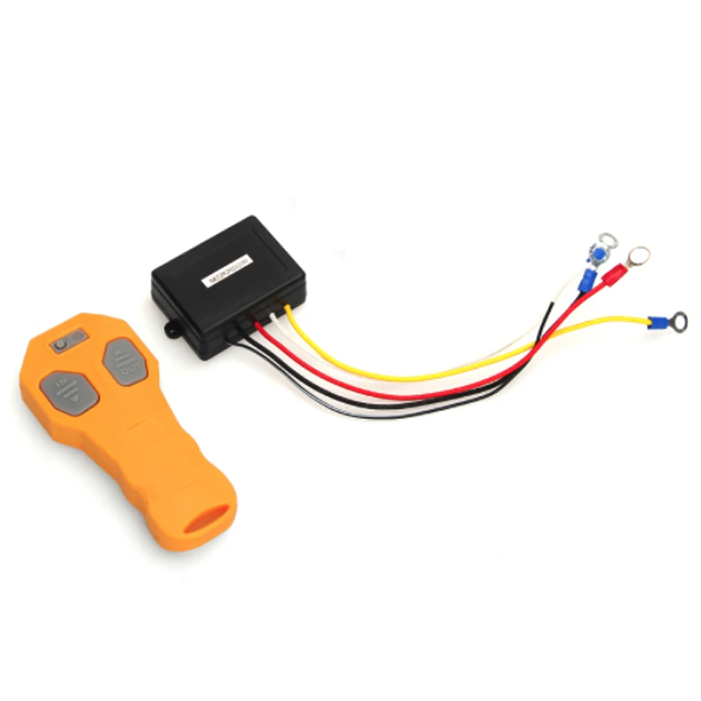 

100ft 12V/24V Auto Wireless Cordless Winch Control Remote With One Matched Transmitters for Jeep Twin Handset Truck Car Boat