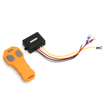 

100ft 12V/24V Auto Wireless Cordless Winch Control Remote With One Matched Transmitters for Jeep Twin Handset Truck Car Boat