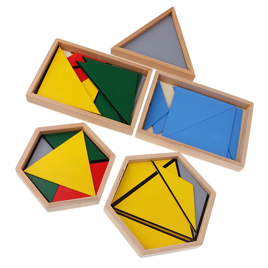 

Montessori Math Learning Developing Toys Contructive Triangles Puzzles Match