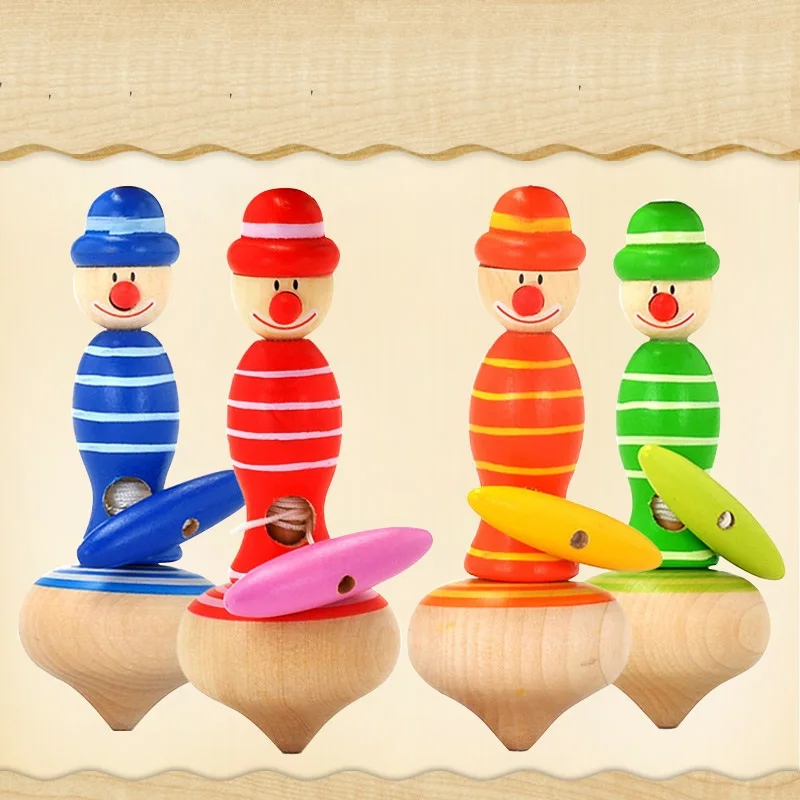 Colorful Wooden Classic Toys Spinning Top toys gift for child kids