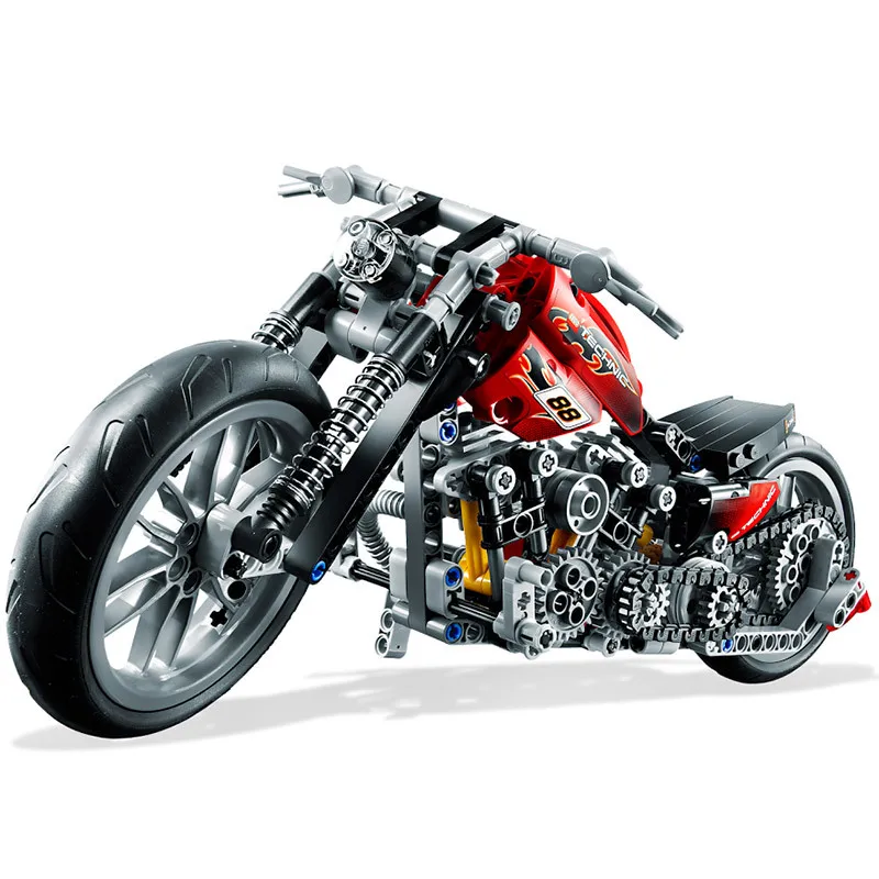 HOT 378Pcs Technic Motorcycle Exploiture Model Harley Vehicle Building Bricks Block Set Toy Gift Compatible With Legoings