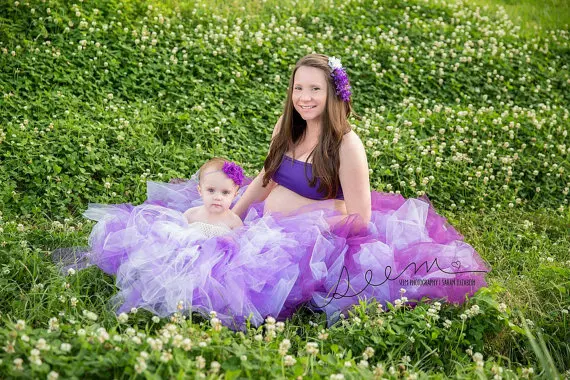 Юбка-пачка для беременных; реквизит для фотосессии; модная юбка для беременных; бальная юбка; реквизит для фотосессии; кружевная Женская фотосессия для беременных - Цвет: purple and white