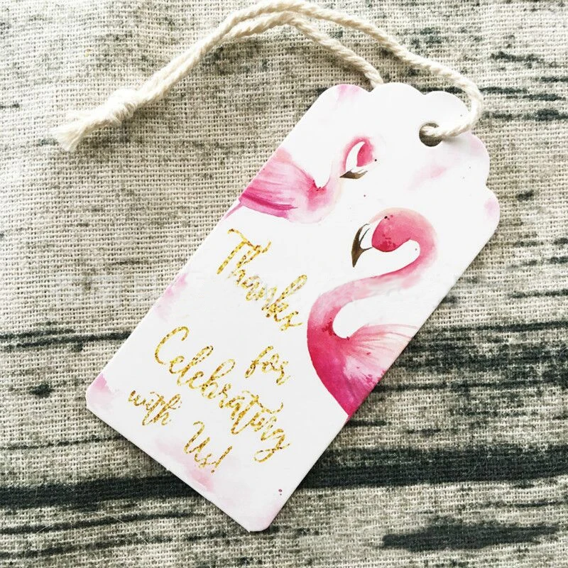 Flamingo-Theme-Birthday-Gift-Tags-with-String-Thank-You-Labels-Birthday-Party-Favor-Gift-Tag-Flamingo