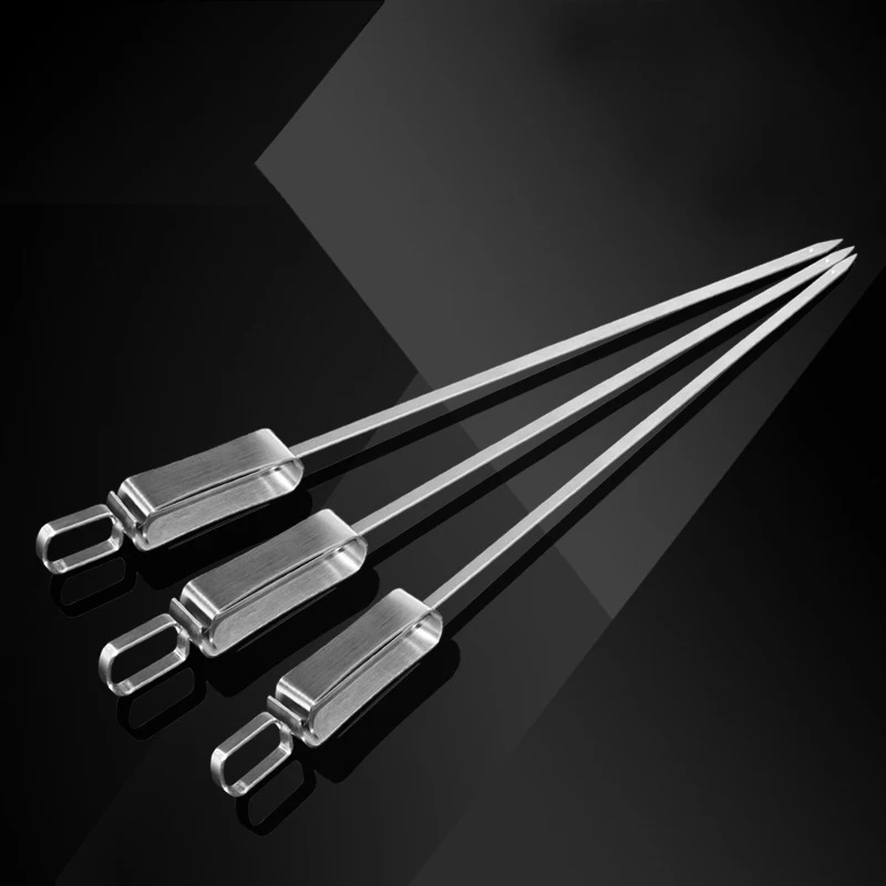13.5'' Barbecue Skewers Flat Metal Stainless Steel BBQ Grill Shish Kebab Large Skewer Sticks Needle Outdoor Accessories Tools