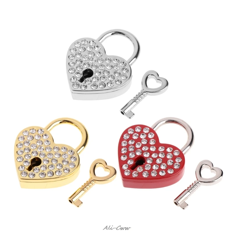 2018 Luxurious Diamonds Vintage Style Golden/ Silver /Red Mini Archaize Padlocks Key Lock With key | Обустройство дома