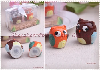 

Free Shipping Owl Always Love You Ceramic Salt & Pepper Shakers Baby Shower Favors (Set of 200 Boxes)