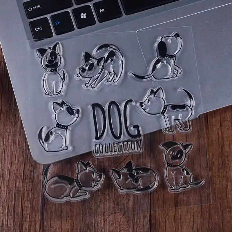 

Transparent Clear Stamps Dog collecttion for Scrapbooking DIY Silicone Seal Photo Album Decor Embossing Folder Template Sheets