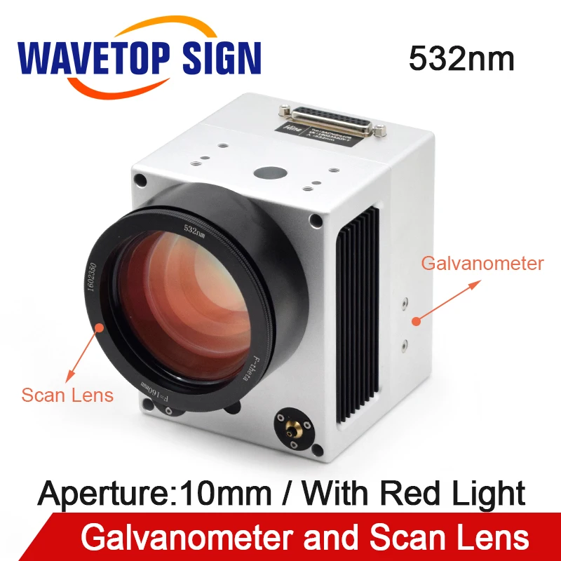 WaveTopSign SACNdre10 532nm цифровой гальванометр Aperture10mm с красным светом скорость маркировки 6000 мм волокно и JG сканирования объектив