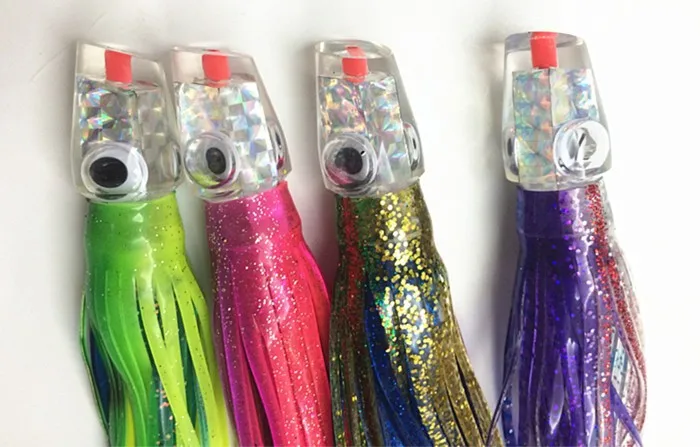 Isca de Atum Jogo de Pesca ao Corrico Isca de Pesca do Mar Cabeça com Duplo Polegada Polvo Saia Marlin Lure Isca Grande Resina 8.5-9.5 65g 10 pesca ao Corrico Isca Isca de Pesca