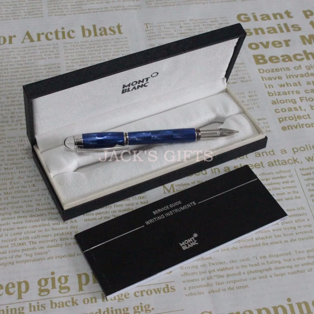

Luxury Brand School/Office Supplies Gel-Ink Writing Pen Blue Metal RollerBall Pen Beautiful Luxury Pen Stars Ballpoint