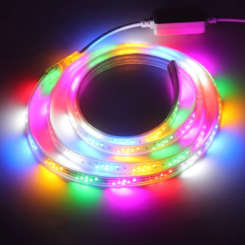 buy Ambilight 144 leds m 220V RGB LED strip SMD2835 IP67 waterproof rope LED strip light with EU Plug ribbon tape LED IL