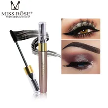 MISS ROSE 3D Fiber Mascara Waterproof Rimel Black Mascara False Eyelashes Extension Thick Lengthening Eye Lash Makeup Cosmetics exaggerated eye tail lengthening thick reusable false eyelashes