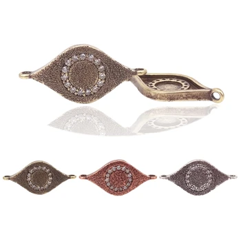 

Antique Silver Color Micro Pave Cubic Zircon Evil Eye Connectors Charms Pendants for Anil Arjanda Jewelry Making DIY Handmade