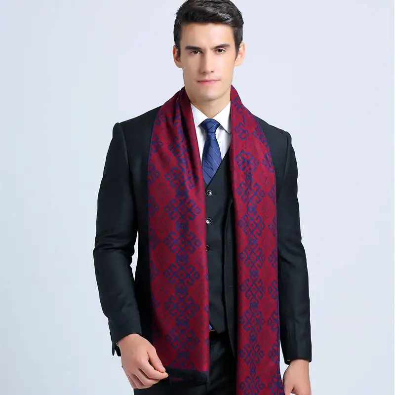 Scarf Luxury Brand Men Cotton Scarves font b Tartan b font Business Scarves Winter Cashmere Bufandas