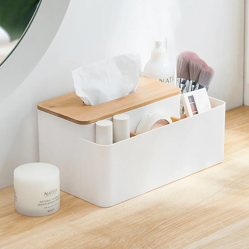 

Creative Multi-function Household Desktop Storage Tissue Box Desktop Storage Organizer 26.5*15.2*12cm