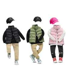

Children Winter Autumn Warm Wasitcoats Boy Girl Fashion Down Outerwears Pink Black Red Vest For 3-7Y Kids Baby Kids Clothing