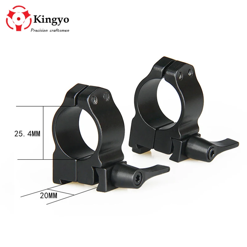 

Hunting 25.4mm 1" Quick Release Scope Mount Ring Adapter 20mm Rail Weaver Picatinny QD Flashlight Laser Pistol