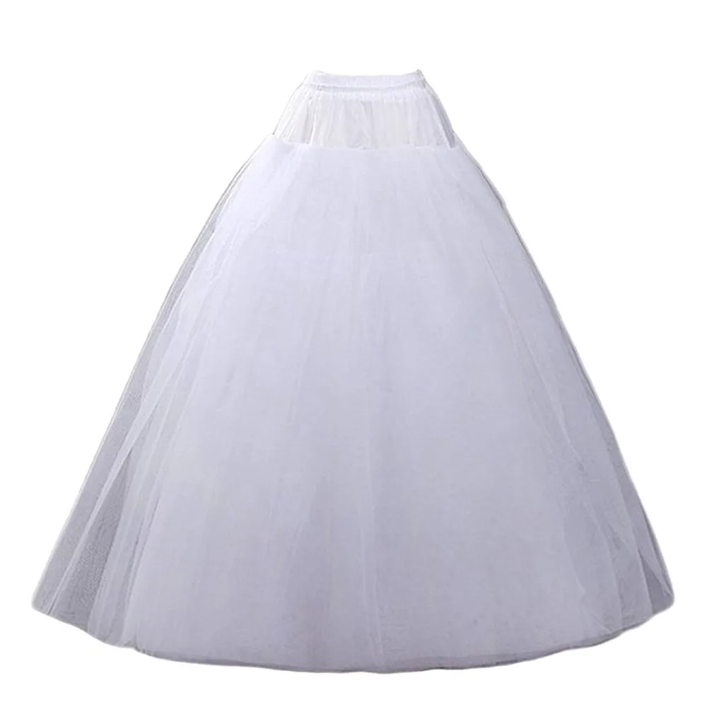 White 4 Layers Tulle A Line Wedding Dresses Petticoat Crinoline Slips