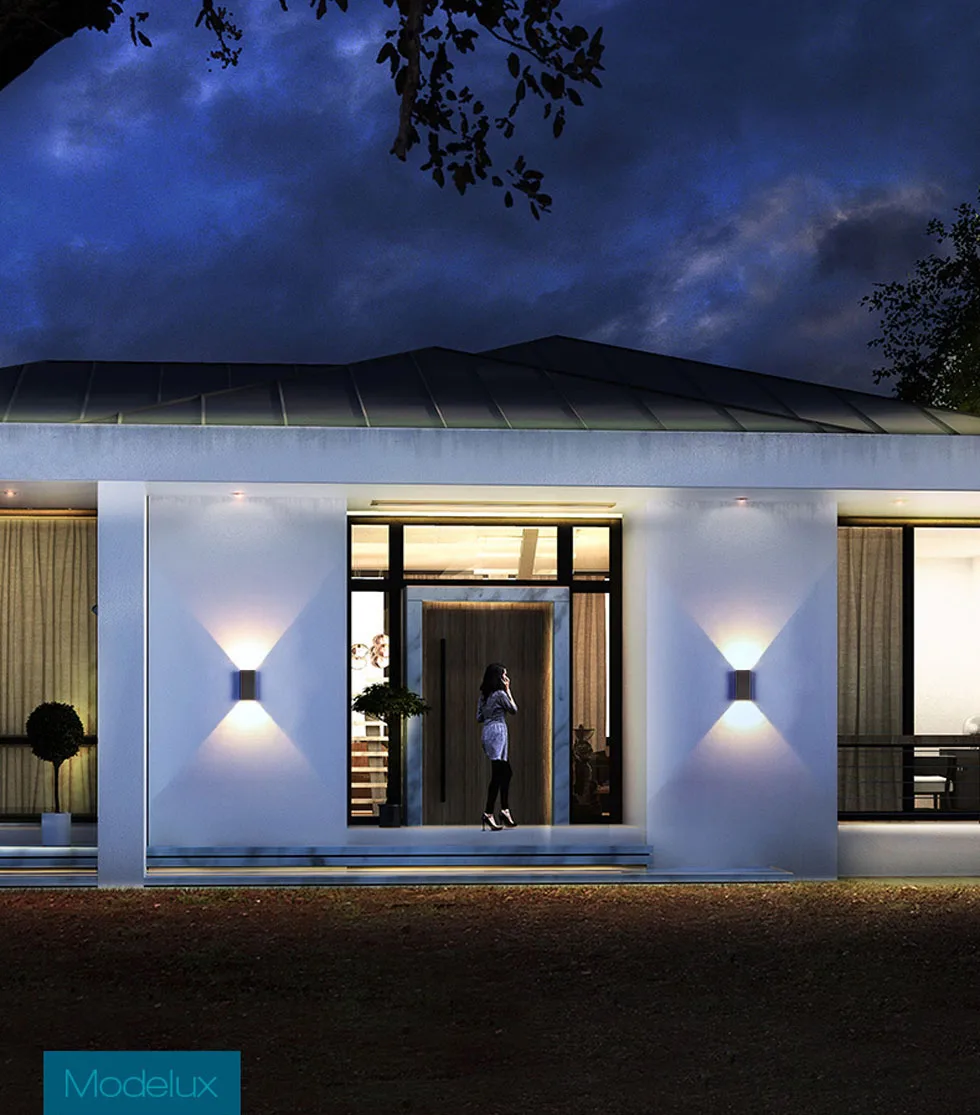 Jardim ao ar Lâmpada de Parede de Alumínio Casa de Luxo Conduziu a Iluminação Luz de Parede Livre Criativo Fundido Luzes Lâmpadas Corredor Moderna Simples 8 Luminárias de parede externas