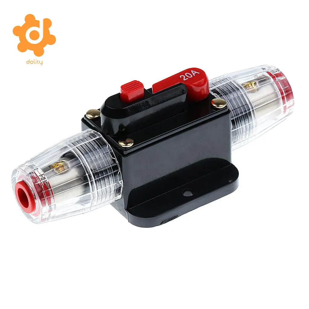 dolity DC 12V-24V Car RV Audio Inline Circuit Breaker Fuse Manual Reset Switch 20A 30A 40A 50A 60A 80A 100A 150A