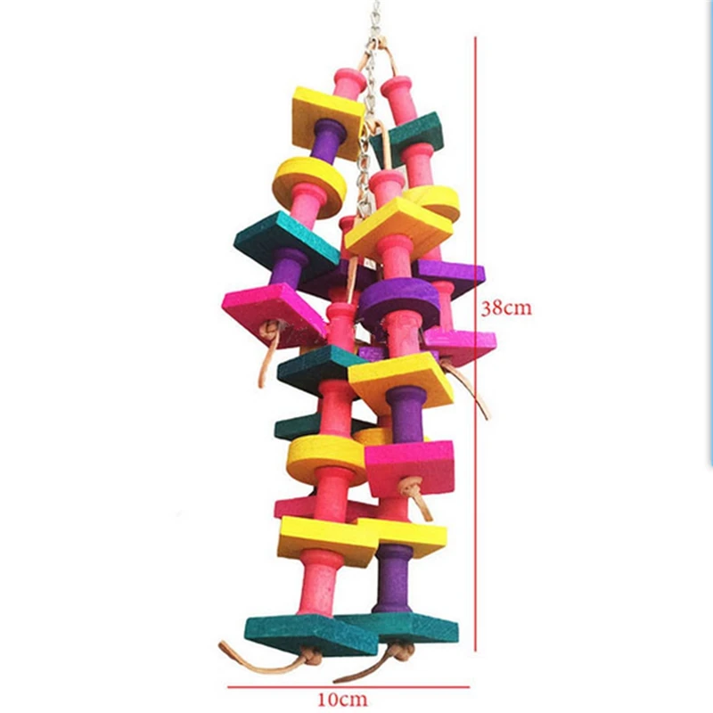 Деревянные кубики блоки клетка для попугая птиц игрушки-Жвачки клетки