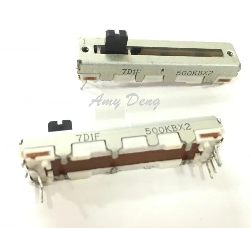 

20pcs/lot Taiwan 4 cm potentiometer double B500K*2 axis length 5MM with midpoint volume potentiometer