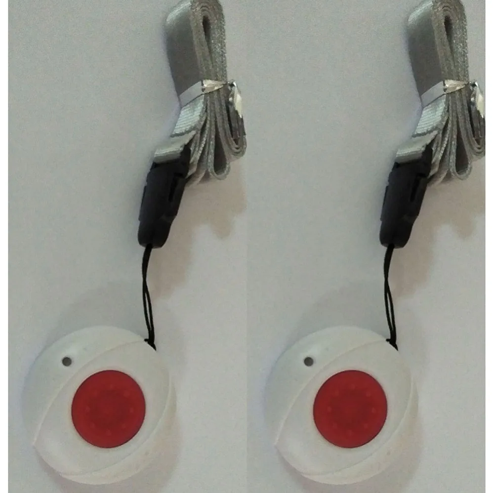 Colar de Lobo-guarda sem Fio à Prova Relógio de Pulso Sistema de Alarme de Pânico Botão de Emergência Sos para Idosos Água Pacientes Criança 2 Pcs d’ –