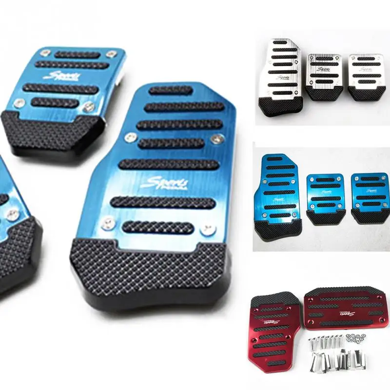 

Aluminum Manual/Automatic Car Pedal Footboard Pad Cover Kit Foot Rest Board Non-slip Pedal Set For Car truck van bus