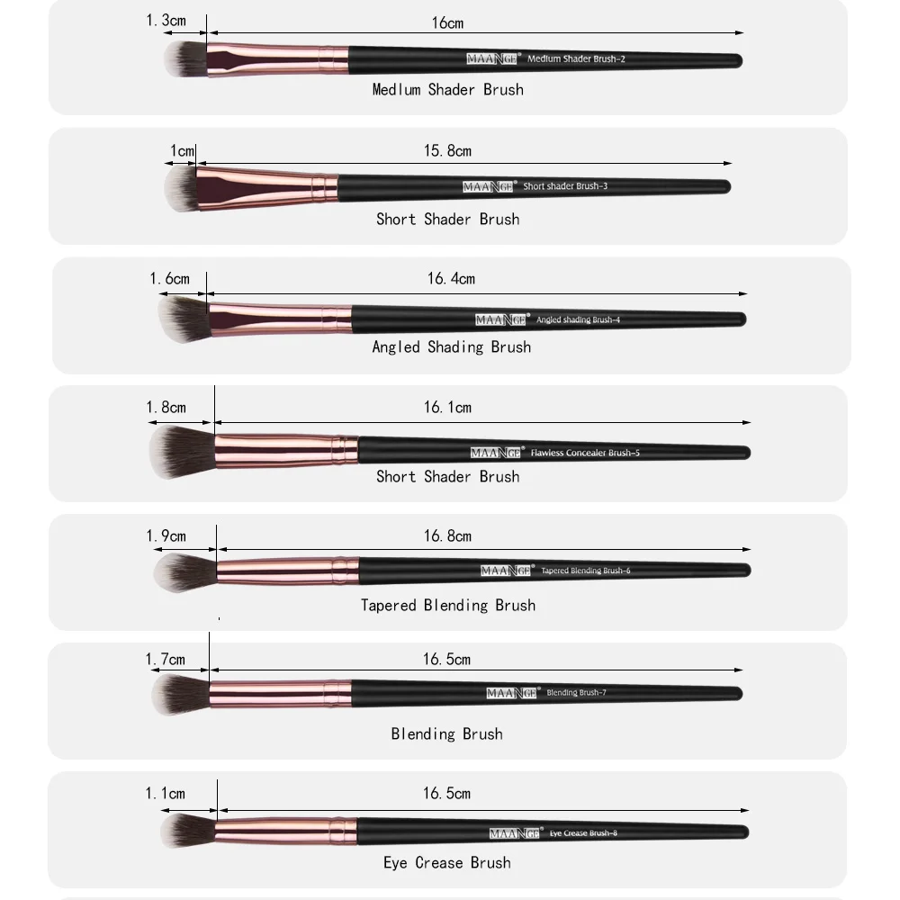 MAANGE, новинка, кисти для макияжа, 5/15 шт., профессиональное смешивание теней для век, бровей, Веерная Кисть для макияжа, красивый Набор pincel Maquiagem