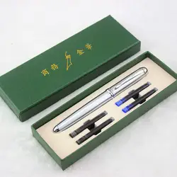 Jinhao 4 чернила Набор сменных стержней студенческие подарки серебро Нержавеющая перьевая ручка Лидер продаж перо подарок Высокое качество